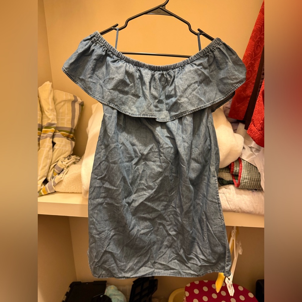 Aero Off-Shoulder Denim Dress